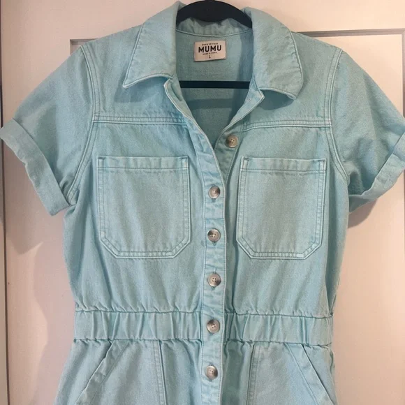 ✨Show Me Your Mumu Denim Romper✨ - Picture 2 of 8